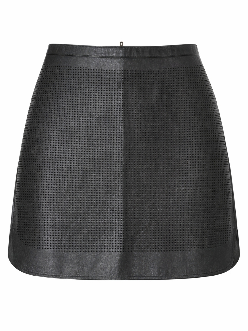 Danier Classic Chic Unique Black Perforated Leather Pencil Midi Skirt Size 10